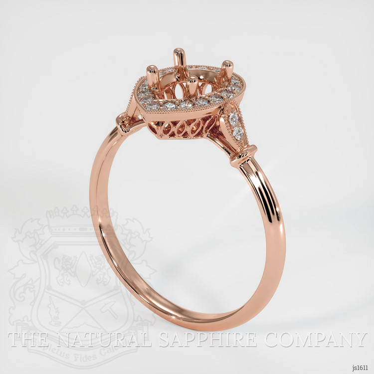 14K Rose Gold Antique Style Ring Setting