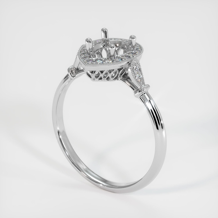 14K White Gold Antique Style Ring Setting