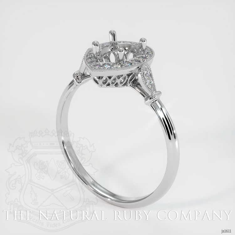 14K White Gold Antique Style Ring Setting