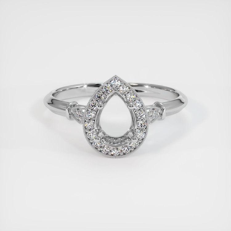 14K White Gold Antique Style Ring Setting