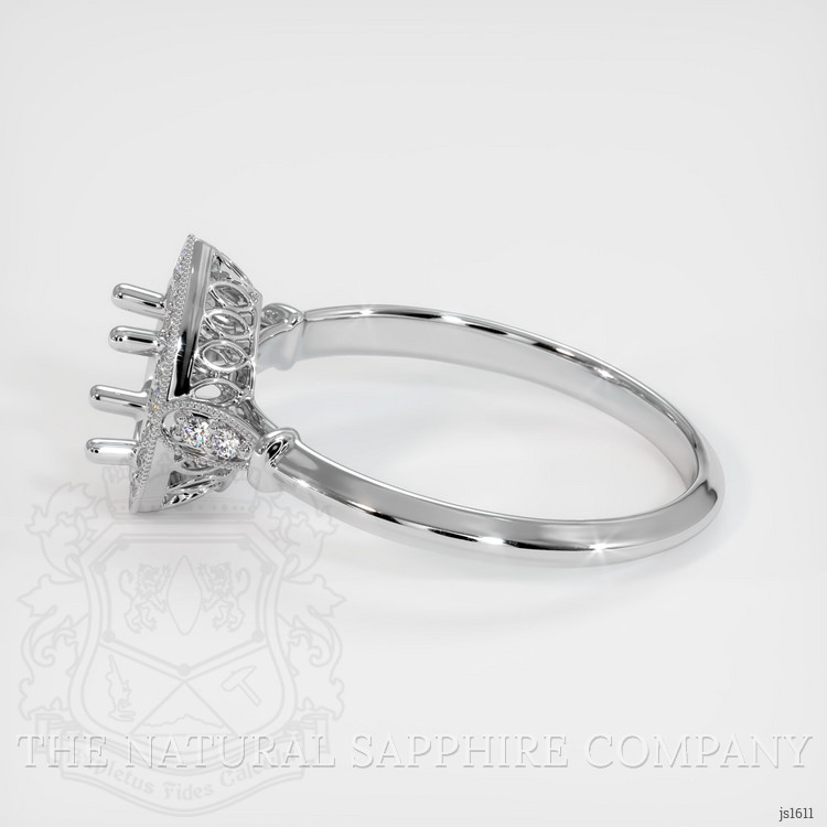 14K White Gold Antique Style Ring Setting
