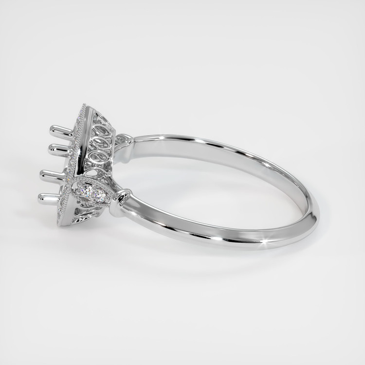 14K White Gold Antique Style Ring Setting