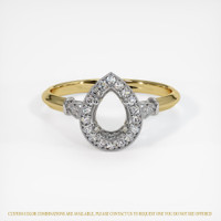 14K White & Yellow Antique Style Ring Setting Image
