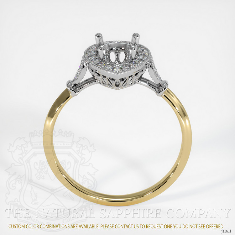 14K White & Yellow Antique Style Ring Setting