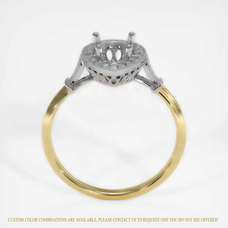 14K White & Yellow Antique Style Ring Setting