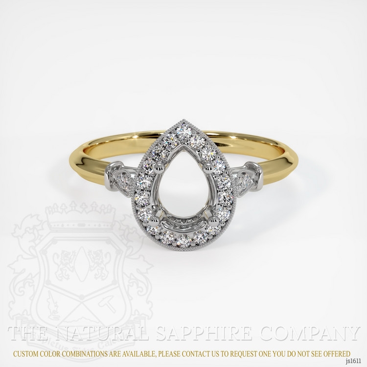 18K White & Yellow Antique Style Ring Setting