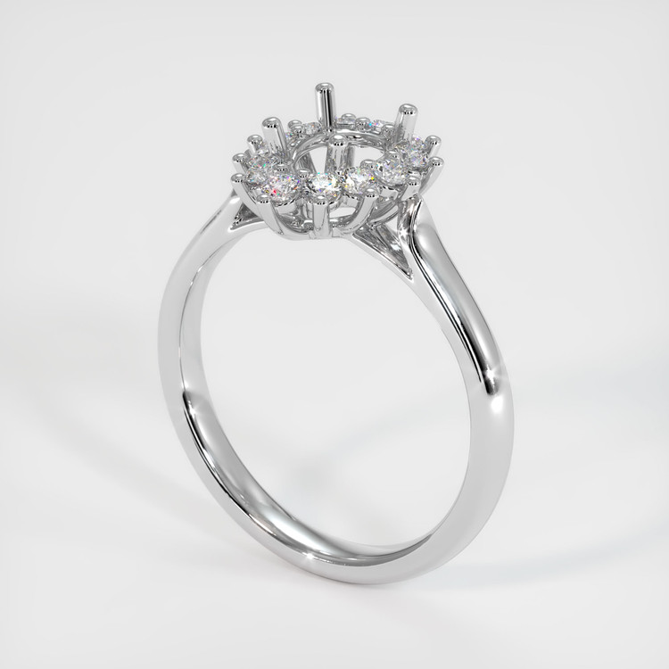 14K White Gold Antique Style Ring Setting