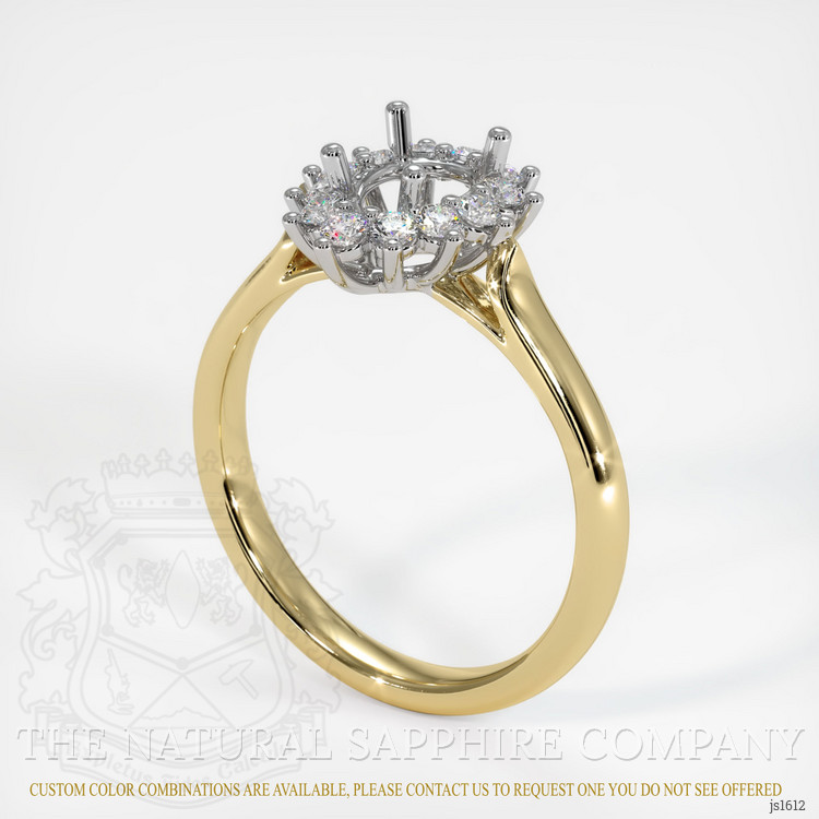 14K White & Yellow Antique Style Ring Setting