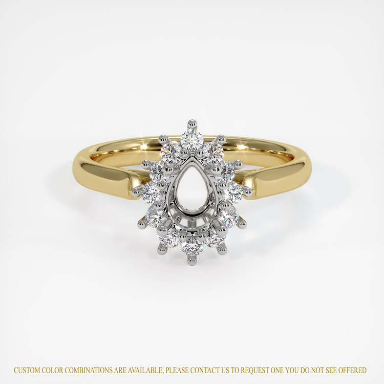 14K White & Yellow Antique Style Ring Setting