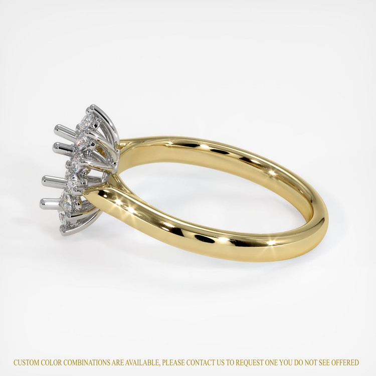 14K White & Yellow Antique Style Ring Setting