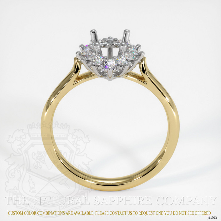 14K White & Yellow Antique Style Ring Setting