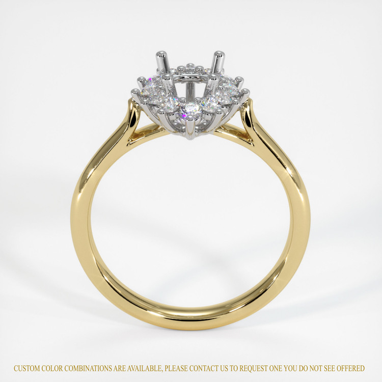 14K White & Yellow Antique Style Ring Setting