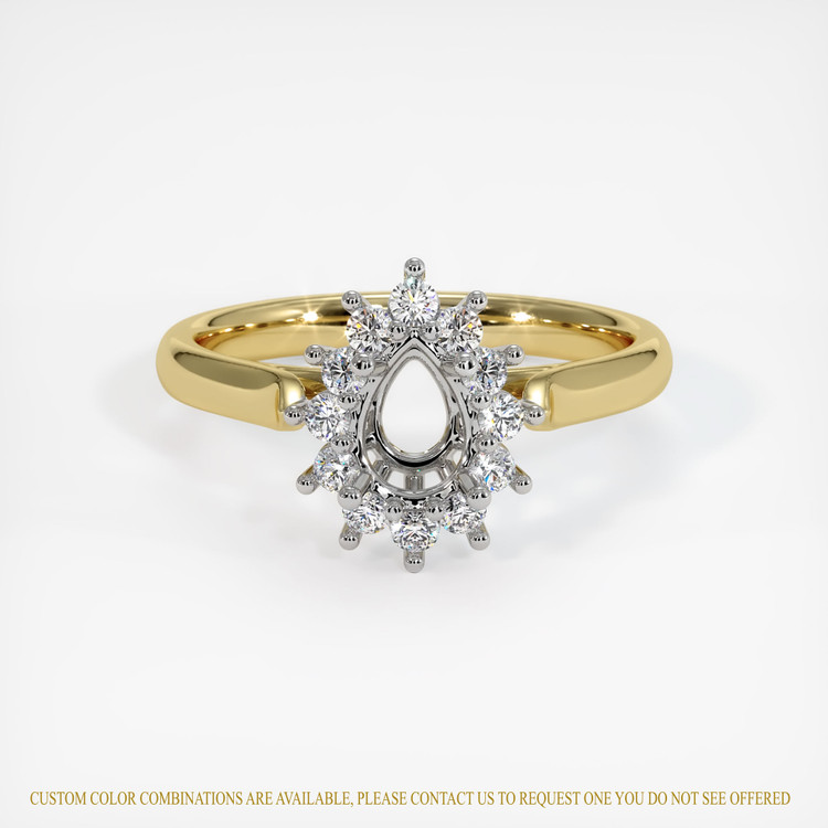 18K White & Yellow Antique Style Ring Setting