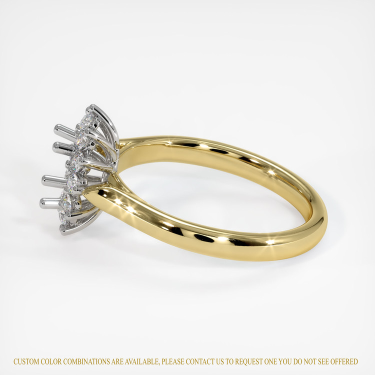 18K White & Yellow Antique Style Ring Setting