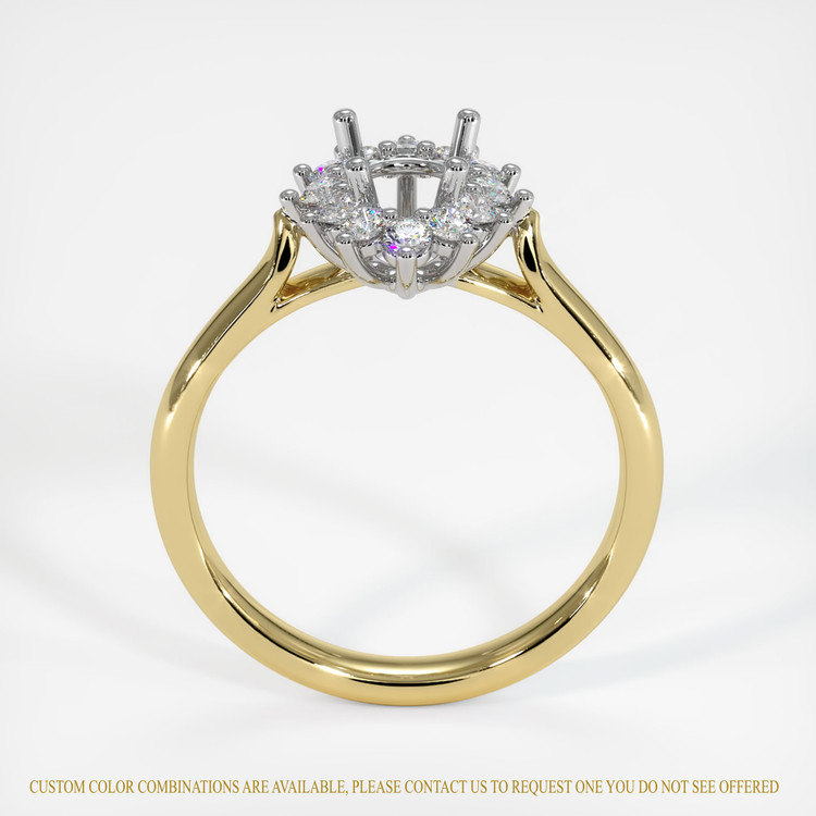 18K White & Yellow Antique Style Ring Setting