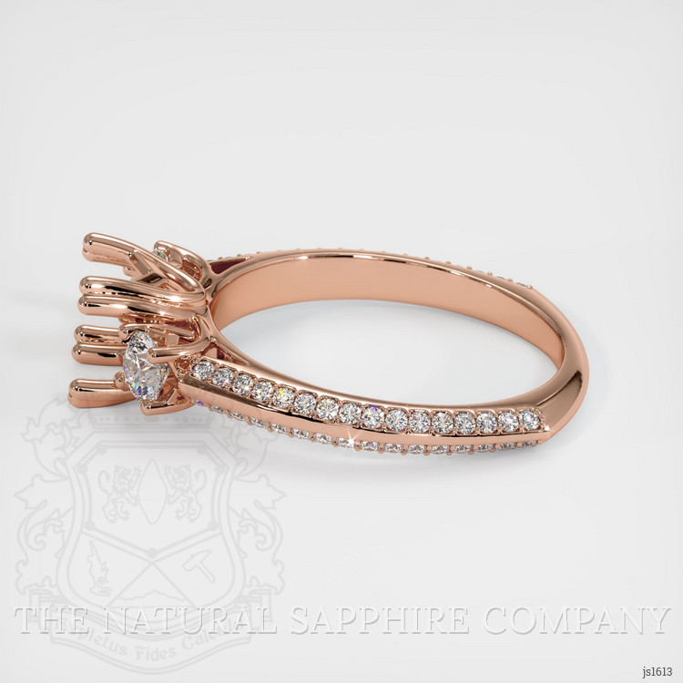 14K Rose Gold Three Stone Ring Setting