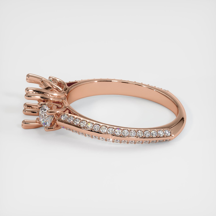 14K Rose Gold Pave Ring Setting