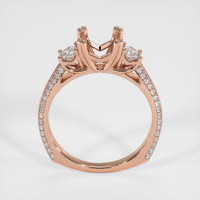 14K Rose Gold Three Stone Ring Setting Image