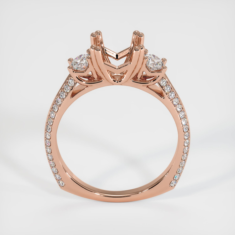 14K Rose Gold Pave Ring Setting