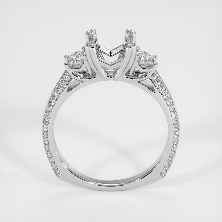 14K White Gold Pave Ring Setting