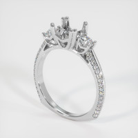 18K White Gold Three Stone Ring Setting Video