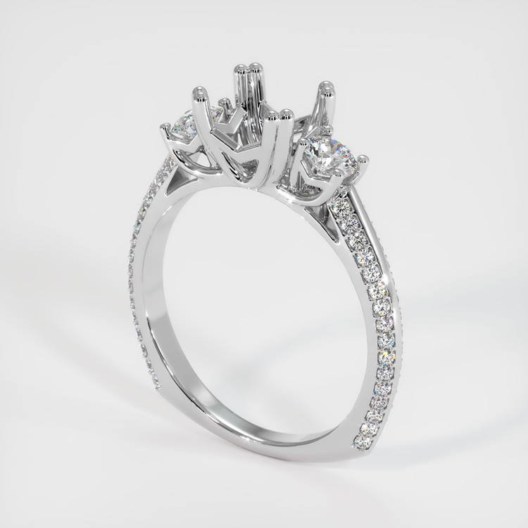 18K White Gold Pave Ring Setting