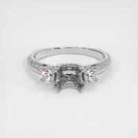 18K White Gold Three Stone Ring Setting Image