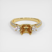 10K Yellow Gold Three Stone Ring Setting Image