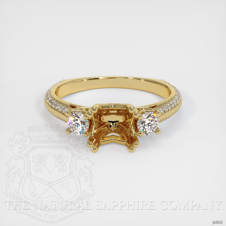 10K Yellow Gold Three Stone Ring Setting