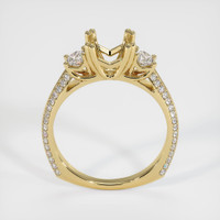 10K Yellow Gold Three Stone Ring Setting Image