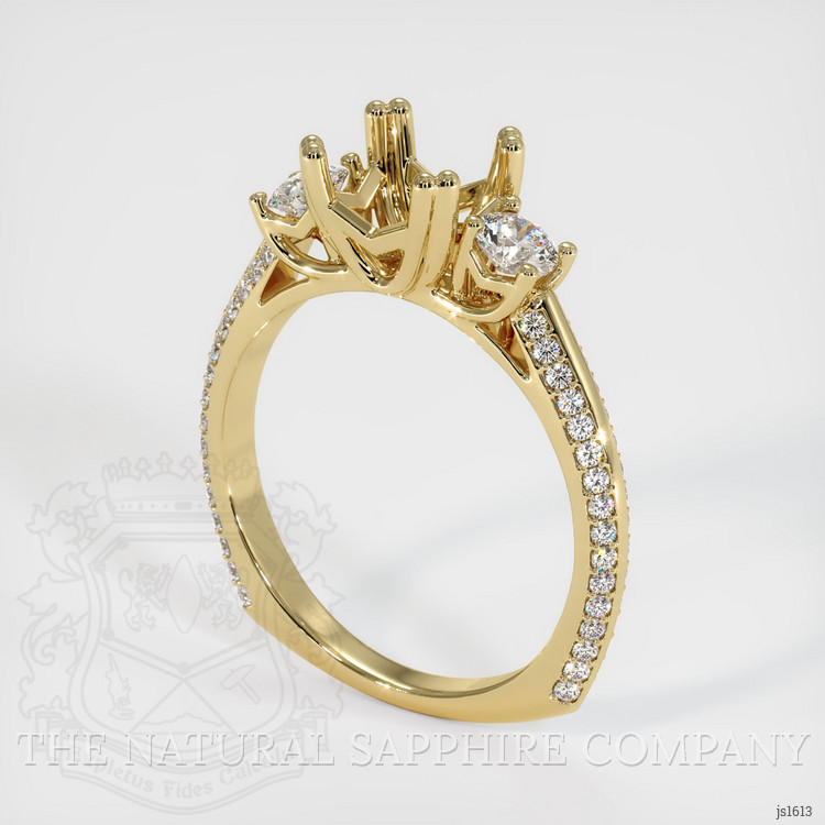14K Yellow Gold Three Stone Ring Setting