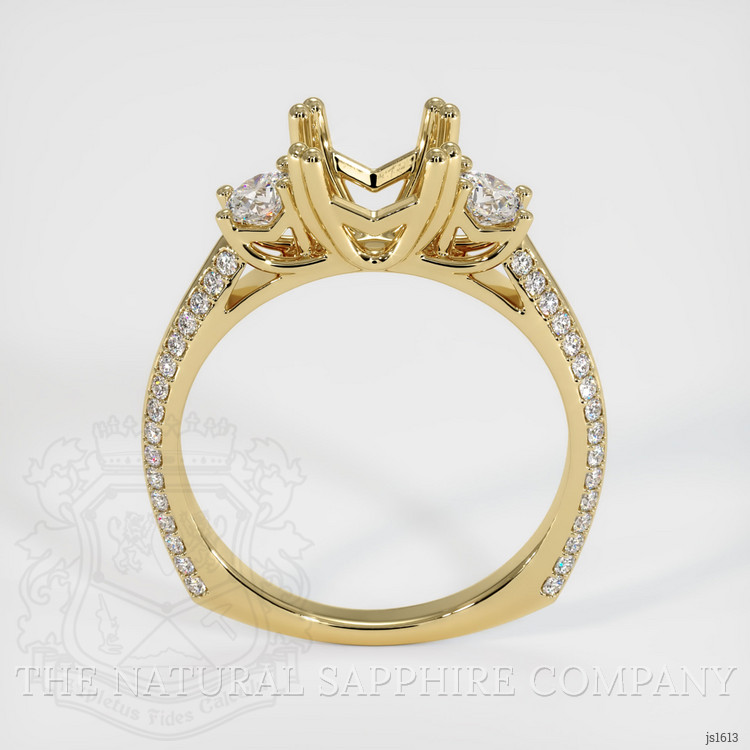 14K Yellow Gold Three Stone Ring Setting