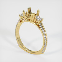 18K Yellow Gold Three Stone Ring Setting Video