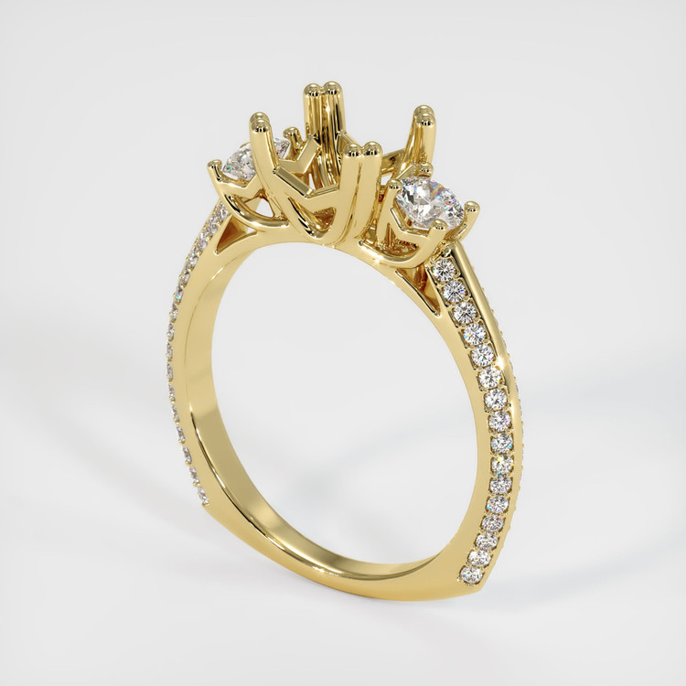 18K Yellow Gold Pave Ring Setting