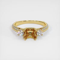 18K Yellow Gold Three Stone Ring Setting Image