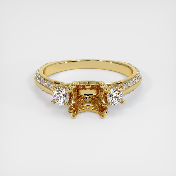 18K Yellow Gold Pave Ring Setting