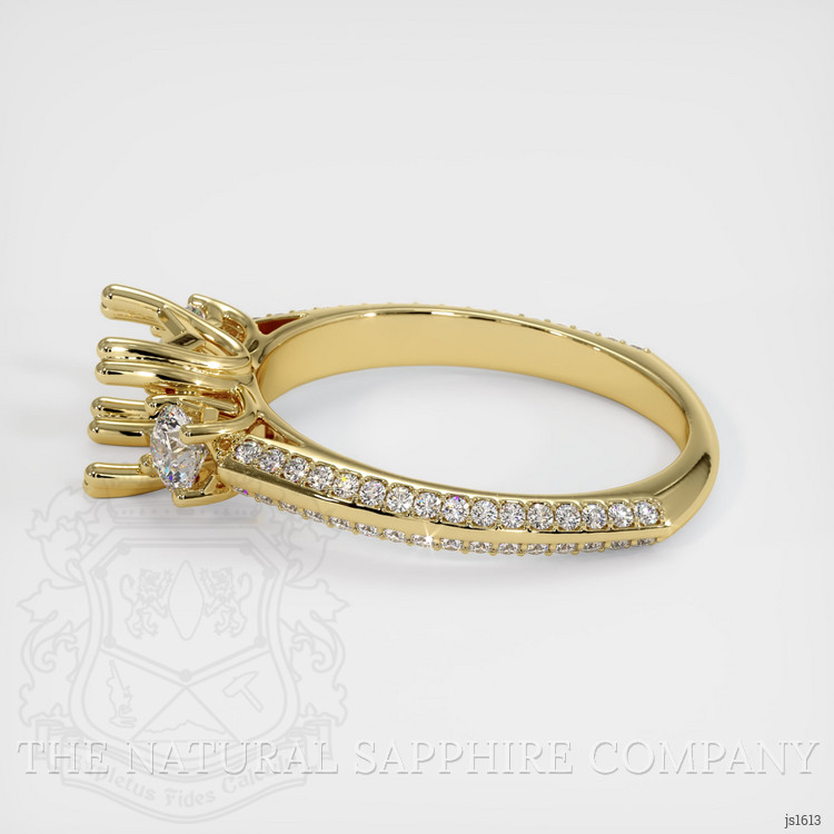 18K Yellow Gold Three Stone Ring Setting