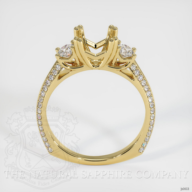 18K Yellow Gold Three Stone Ring Setting