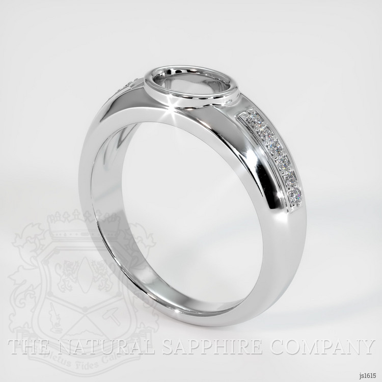 14K White Gold Men's Ring Setting