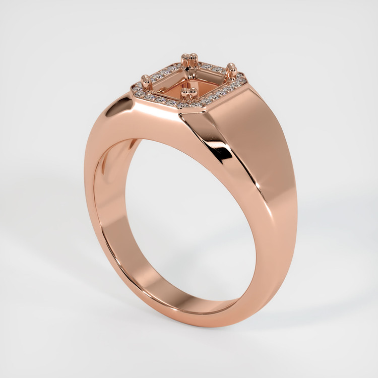 14K Rose Gold Men's Ring Setting