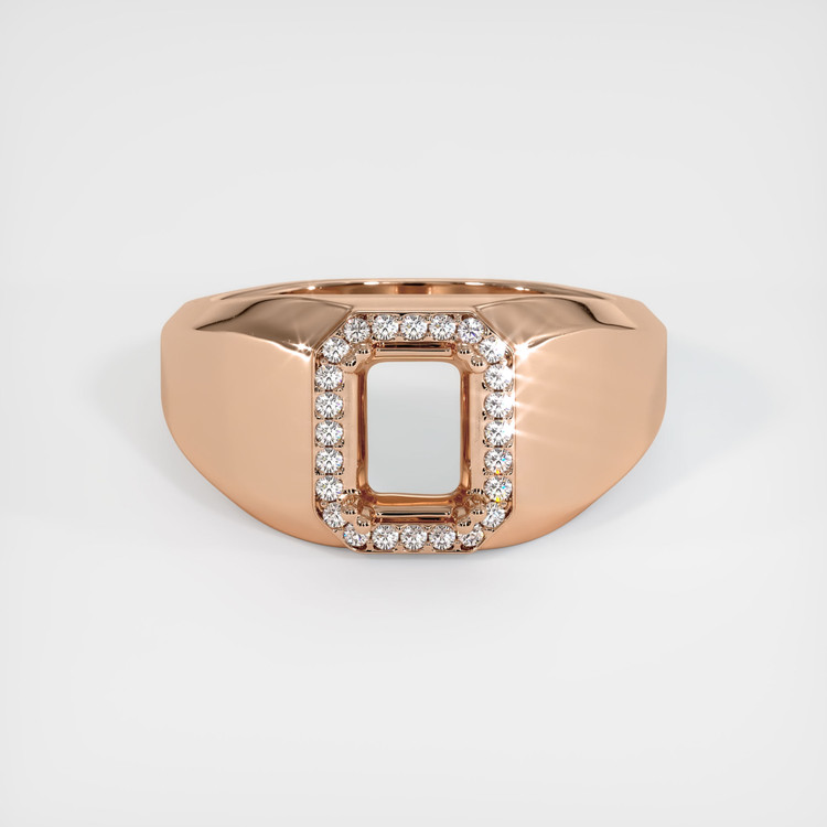 18K Rose Gold Men's Ring Setting