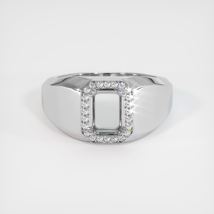 14K White Gold Men's Ring Setting