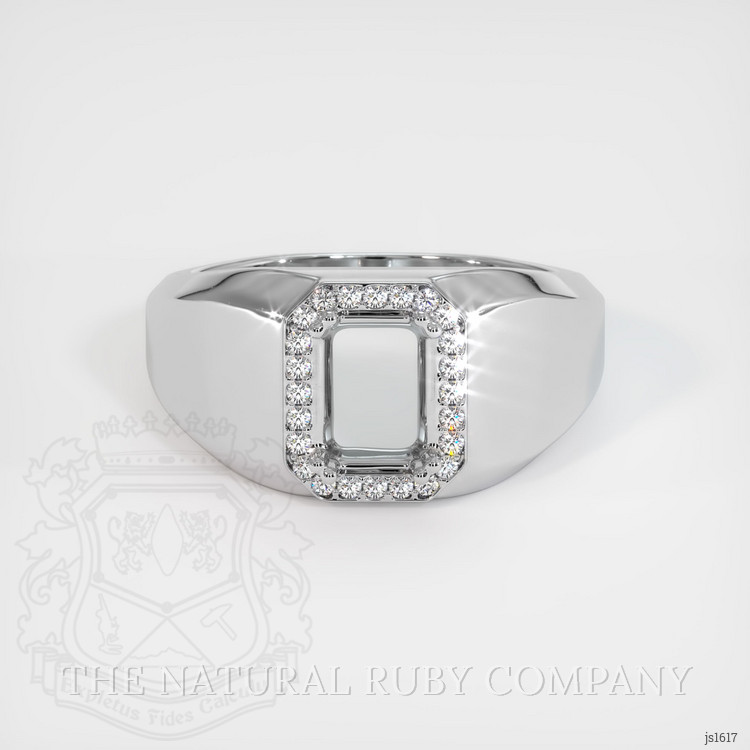 14K White Gold Men's Ring Setting