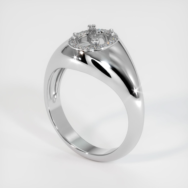 14K White Gold Men's Ring Setting