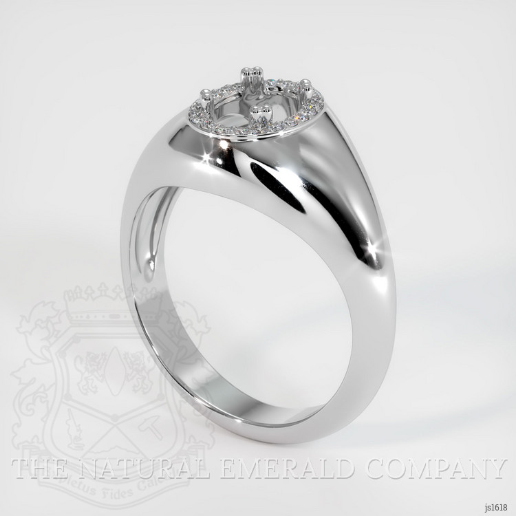 18K White Gold Men's Ring Setting