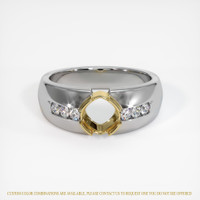 14K Yellow & White Men's Ring Setting Image