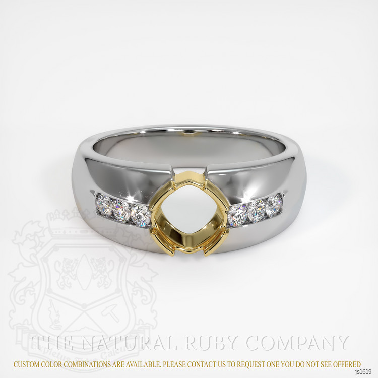 14K Yellow & White Men's Ring Setting
