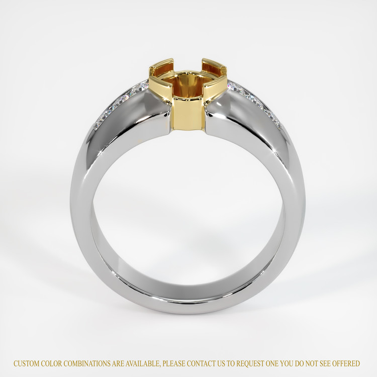 14K Yellow & White Men's Ring Setting