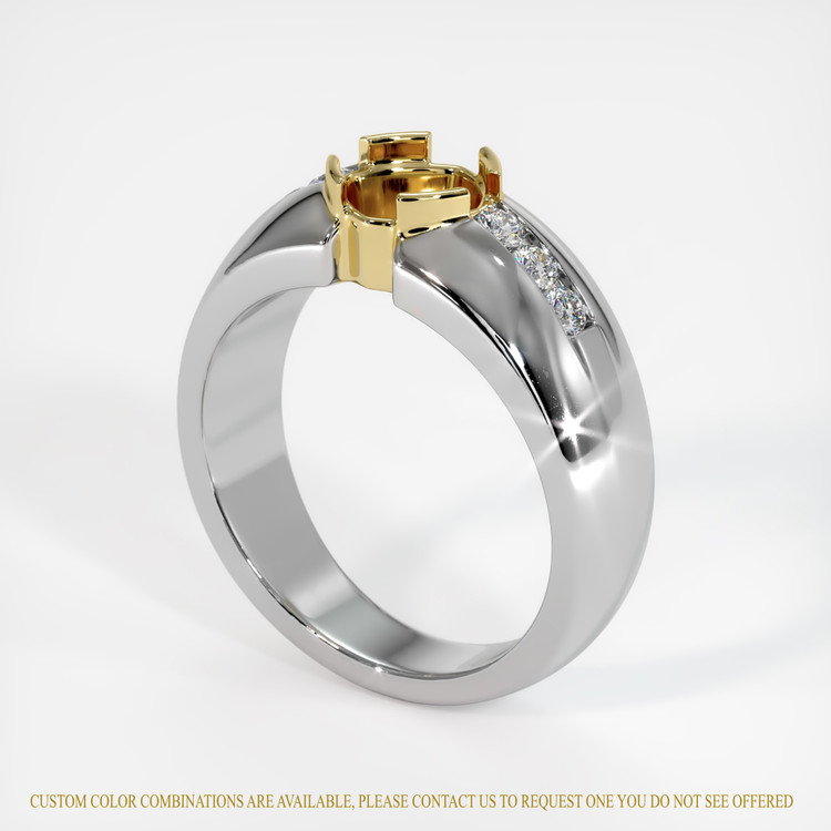 18K Yellow & White Men's Ring Setting