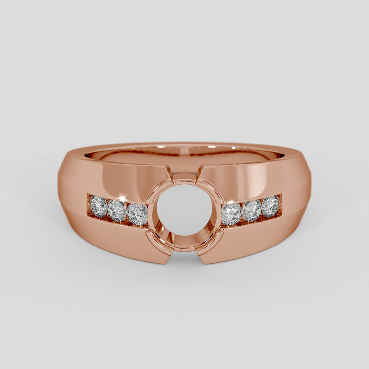 14K Rose Gold Men's Ring Setting